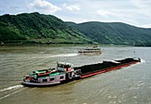 Barge on the River Rhine,Germany