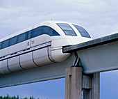 Magnetic levitation train on its guideway