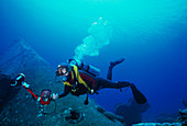Scuba diver with camera