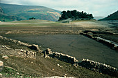 Reservoir after drought at Hawes Water,Cumbria
