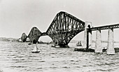 Engraving of the Firth of Forth bridge,Scotland