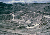 Open-cast mine for the extraction of china clay