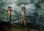 Miners in silver mine,Taxco,Mexico
