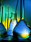 Selection of glassware used in chemical research