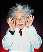 Caricature of a mad chemist or scientist