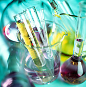 Assortment of laboratory glassware