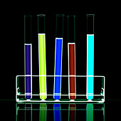 Liquid in test tubes