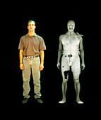 X-ray of man from BodySearch surveillance