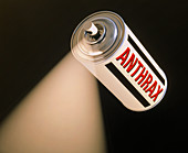 Illustration of anthrax aerosol spray can