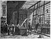 Stained glass workshop,19th century