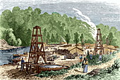 Oil wells,1861