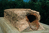 Roman water pipe encased in its original cement