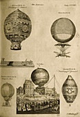 1784 engraving of hot air balloons