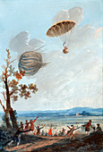First parachute descent,1797