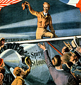 Lindbergh's arrival in France,1927