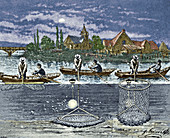 Electric lights for fishing,1900