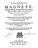 Gilbert's book on magnetism,1633