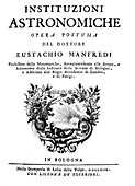 Manfredi's astronomy lectures,1749