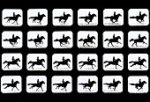 High-speed sequence of silhouetted horse and rider