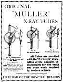 Advertisement describing Muller X-ray tubes,1905
