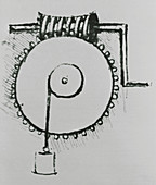 Historical artwork of a worm gear by da Vinci