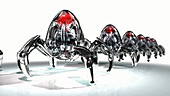 Medical nanobots marching in a rank