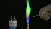 Flame test detecting copper