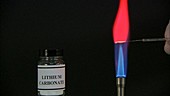 Flame test detecting lithium