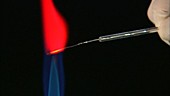 Flame test detecting lithium