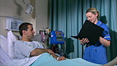 Nurse talking with a patient