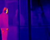 Man entering house, thermography