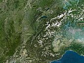 Mont Blanc, satellite view