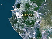 Gabon, satellite view