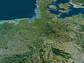 Berlin to London, satellite view