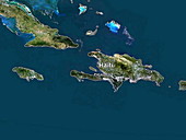 Haiti, satellite view