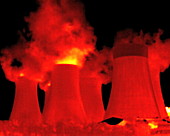 Cooling towers, thermogram