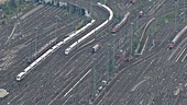 High-angle Frankfurt rail tracks