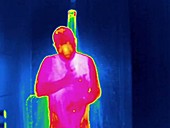 Thermogram of a man showering