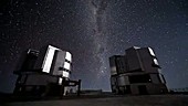 Stars over VLT telescope domes