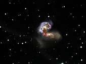 Zoom in to Antennae Galaxy