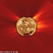 X-class solar flare, February 2011