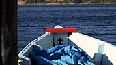Crucifix in fishing boat
