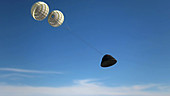 Orion spacecraft, parachute descent