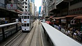 On a tram in Hong Kong