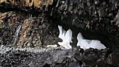 Meltwater on basalt cliffs, Greenland