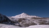 Mount Damavand at night, timelapse