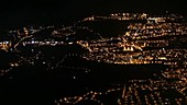Lisbon at night, aerial