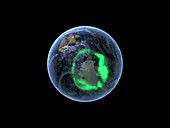 Aurora australis, satellite data
