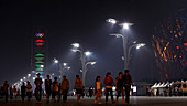 Olympic Park, Beijing, at night
