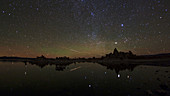 Night sky over Mono Lake, timelapse